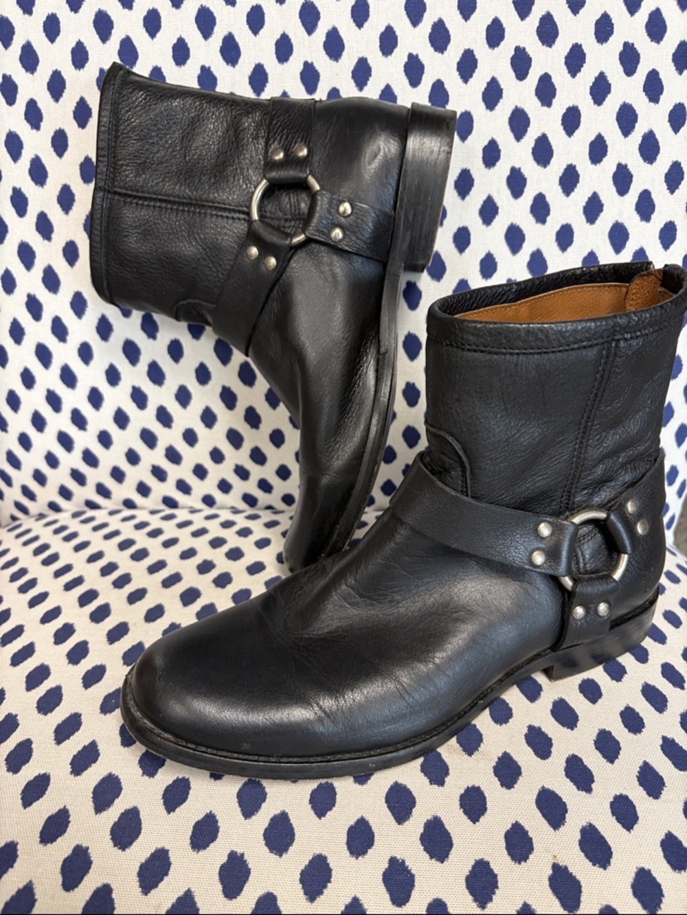 Frye Black Phillip Harness Short Boots Size 9